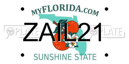 ZAIL21 Florida License Plate
