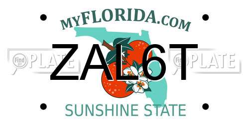 ZAL6T Florida License Plate