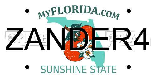 ZANDER4 Florida License Plate