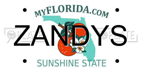ZANDYS Florida License Plate