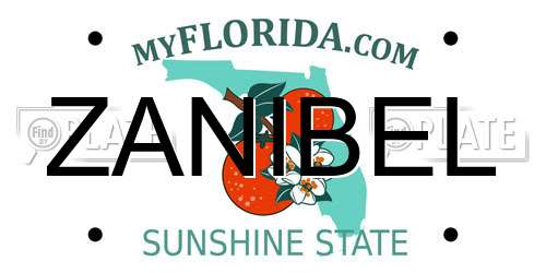 ZANIBEL Florida License Plate
