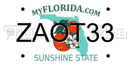 ZAOT33 Florida License Plate