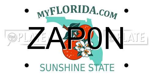ZAP0N Florida License Plate