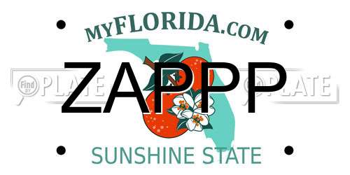 ZAPPP Florida License Plate