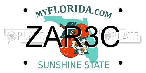 ZAR3C Florida License Plate