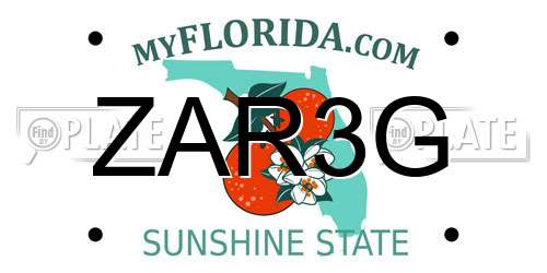 ZAR3G Florida License Plate