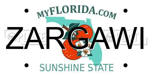 ZARGAWI Florida License Plate