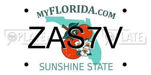 ZAS7V Florida License Plate
