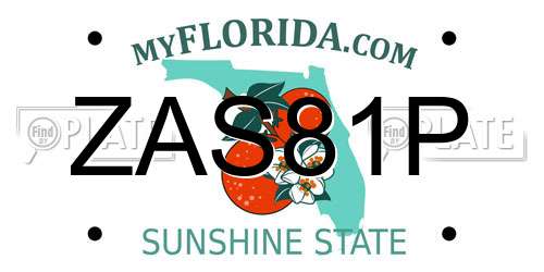 ZAS81P Florida License Plate