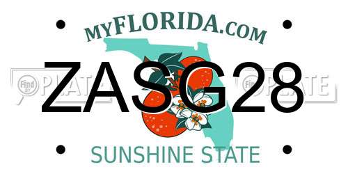 ZASG28 Florida License Plate