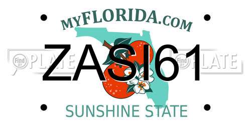 ZASI61 Florida License Plate