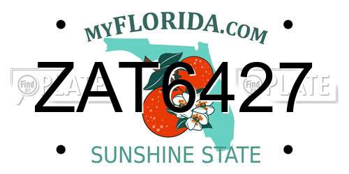 ZAT6427 Florida License Plate