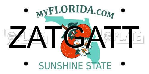 ZATGATT Florida License Plate