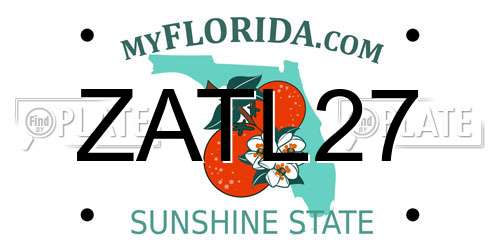 ZATL27 Florida License Plate