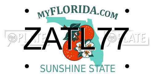 ZATL77 Florida License Plate