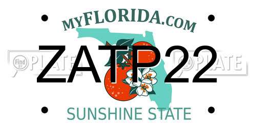 ZATP22 Florida License Plate