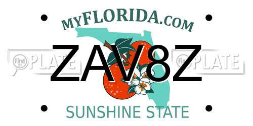 ZAV8Z Florida License Plate