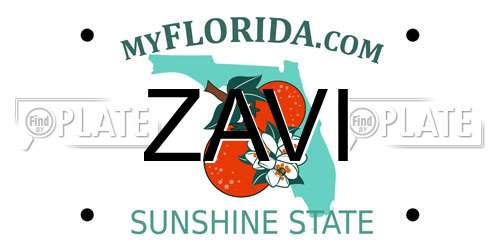 ZAVI Florida License Plate
