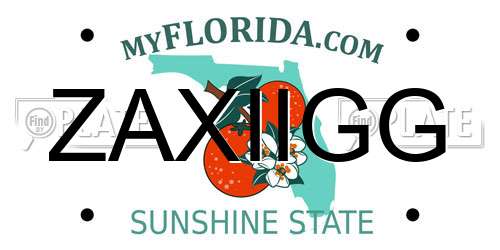 ZAXIIGG Florida License Plate