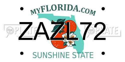 ZAZL72 Florida License Plate