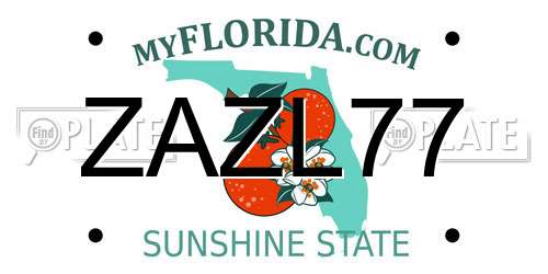 ZAZL77 Florida License Plate