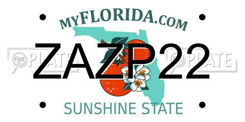 ZAZP22 Florida License Plate