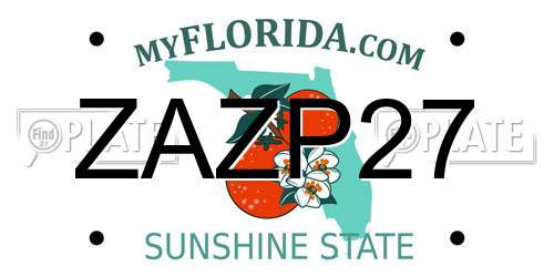 ZAZP27 Florida License Plate