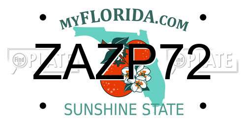 ZAZP72 Florida License Plate