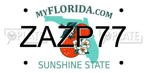 ZAZP77 Florida License Plate