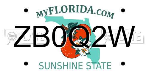 ZB0Q2W Florida License Plate