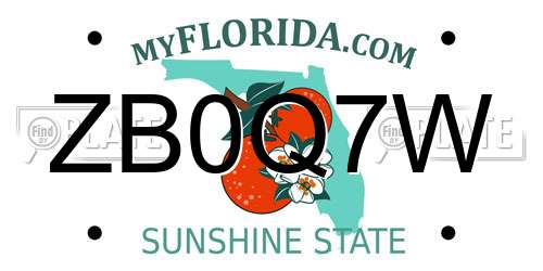 ZB0Q7W Florida License Plate