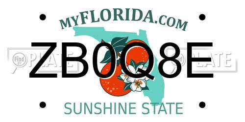 ZB0Q8E Florida License Plate