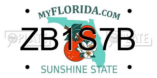 ZB1S7B Florida License Plate