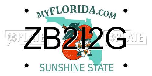 ZB2I2G Florida License Plate