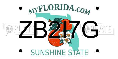 ZB2I7G Florida License Plate