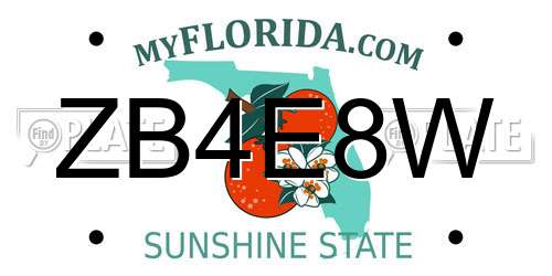 ZB4E8W Florida License Plate