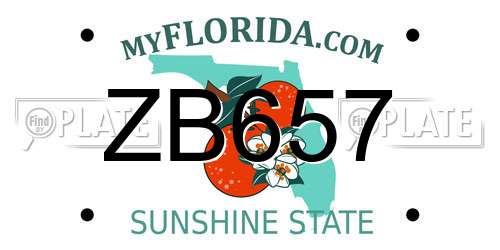 ZB657 Florida License Plate