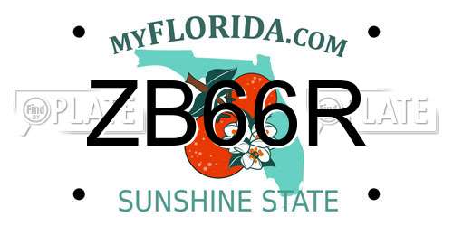 ZB66R Florida License Plate