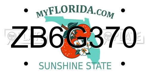 ZB6G370 Florida License Plate