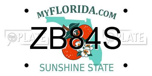 ZB84S Florida License Plate