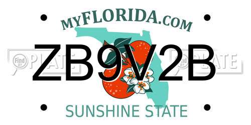 ZB9V2B Florida License Plate