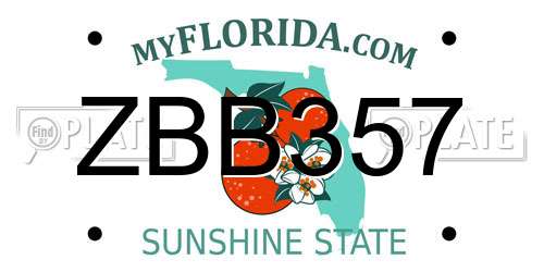 ZBB357 Florida License Plate