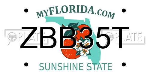 ZBB35T Florida License Plate