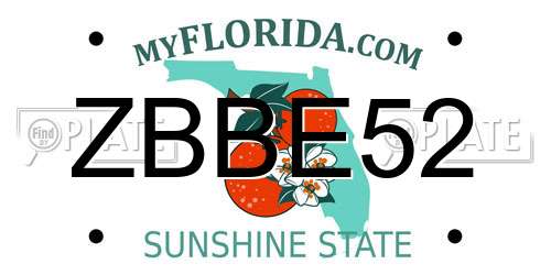 ZBBE52 Florida License Plate