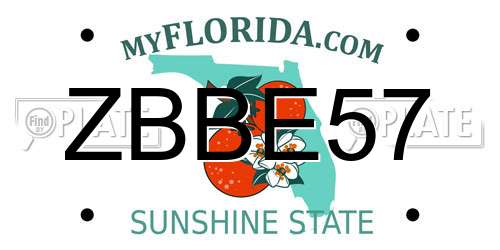 ZBBE57 Florida License Plate