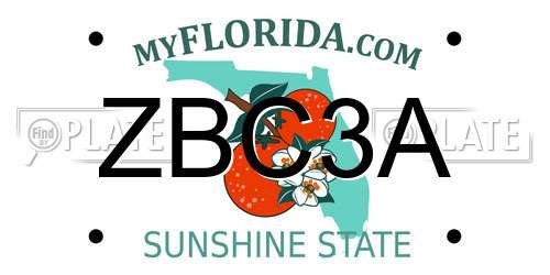 ZBC3A Florida License Plate