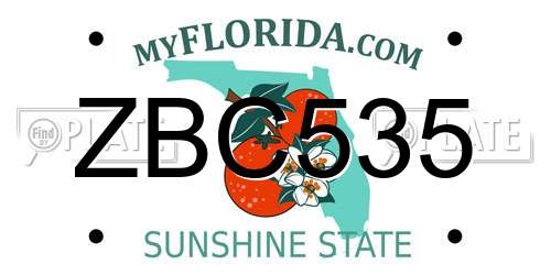 ZBC535 Florida License Plate