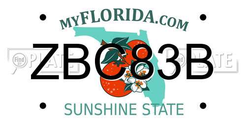 ZBC83B Florida License Plate
