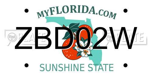 ZBD02W Florida License Plate