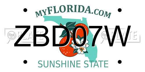 ZBD07W Florida License Plate